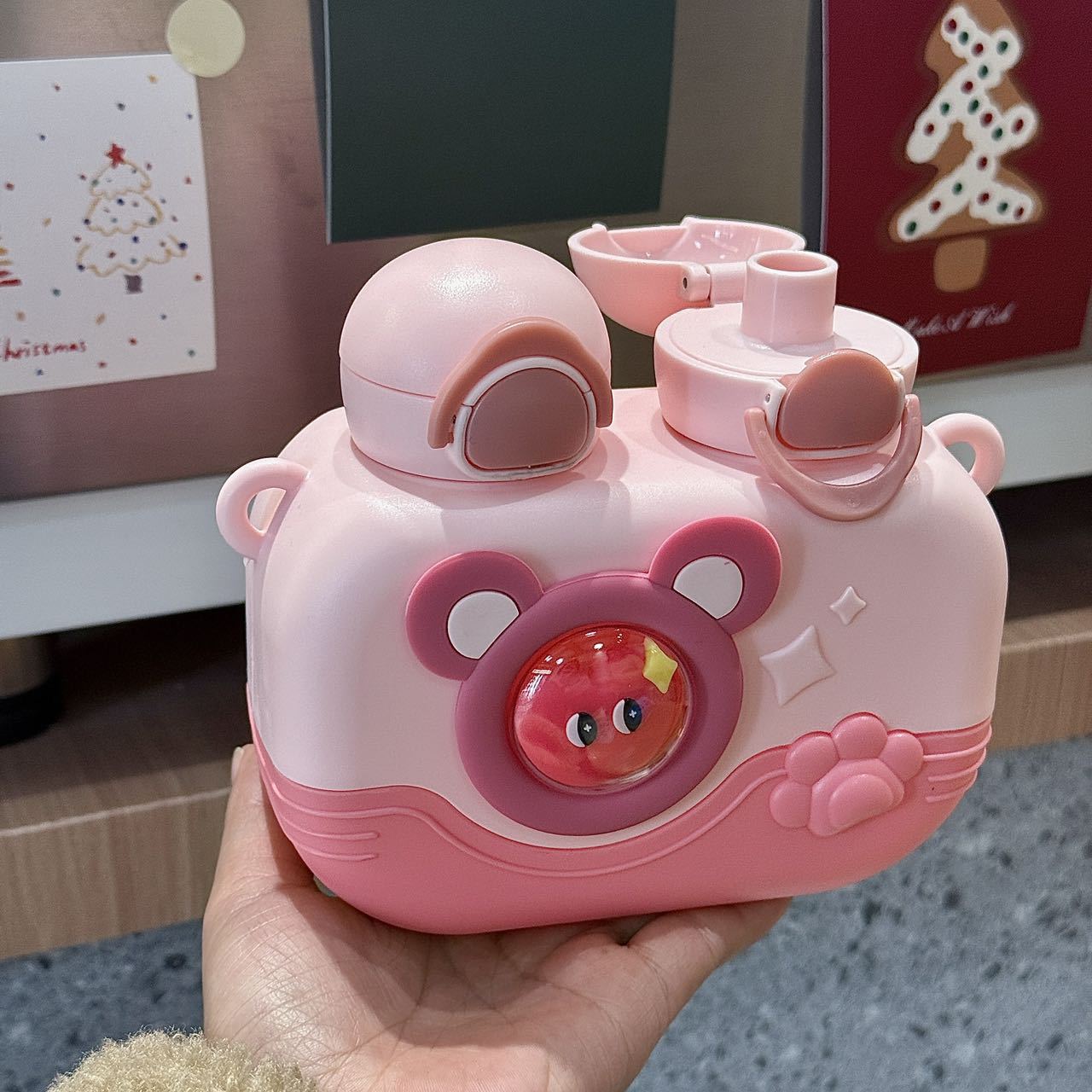 New children's cartoon double drinking cup, large-capacity straw cup for boys and girls, high appearance level, cute double drinking spout cup Application Scenario