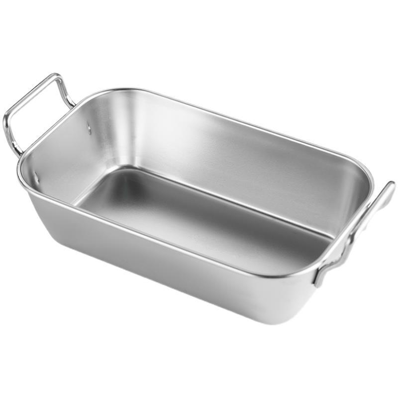 Stainless steel square plate, Korean-style creative fried chicken plate, ear snack plate, French fries basket, cold dish plate, candy snack tray Item Picture