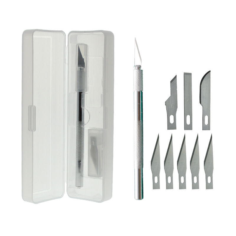 The manufacturer supplies metal engraving knives, wood carving model making tools, hook knives, single sets of 9-blade art paper-cutting knives Item Picture