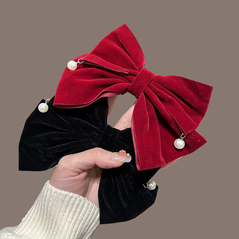 Autumn and winter versatile spring clips, double-layer large bow hair clips, straight clips, back hairpins, ponytail clips, headwear full figure