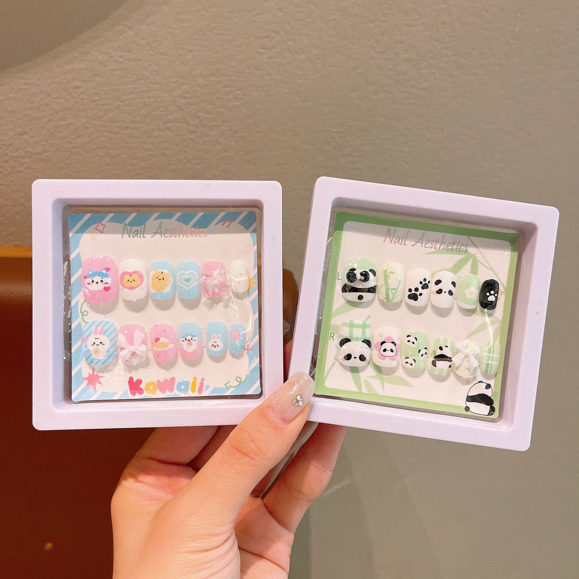 Nail stickers, children's wearable nail 3D cartoon nail stickers, cute nail pieces, little girl self-adhesive nail stickers Specification drawing
