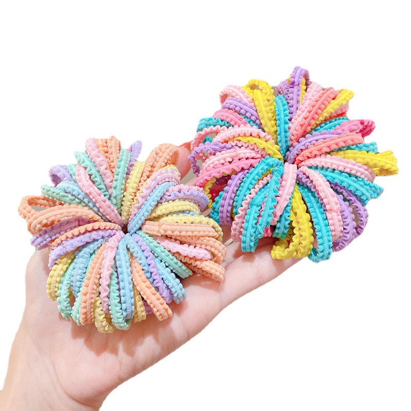 Children's candy-colored rubber band, baby hair tie, no hair damage, high-elasticity rubber band, cute girl hair accessory, hair tie Item Picture