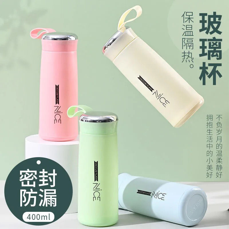 Customized NES cups wholesale double-layer portable thickened glass water cups, small gifts for opening, advertising cups printed with logos details Picture