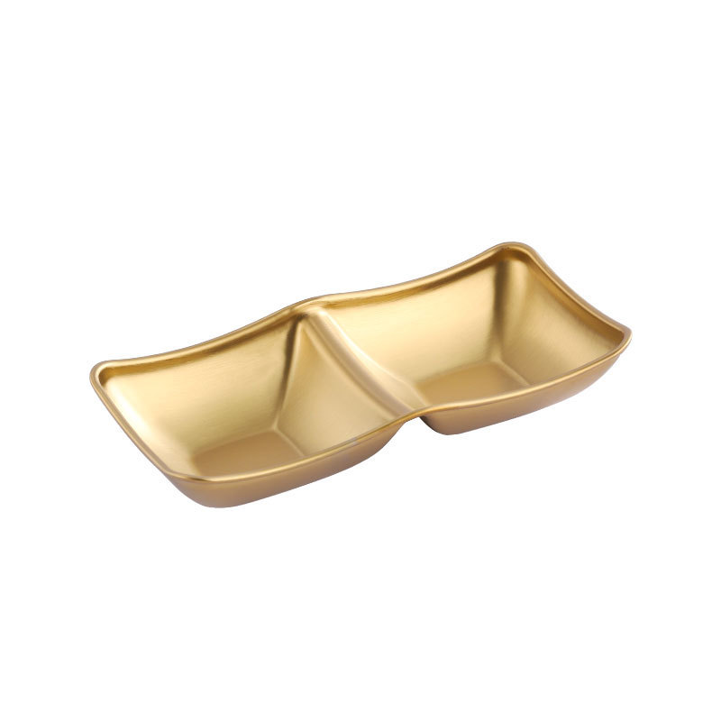 Stainless steel compartments, small saucers, soy sauce and vinegar saucers, hot pot dipping sauce and seasoning saucers, Korean barbecue dipping sauce saucers Item Picture