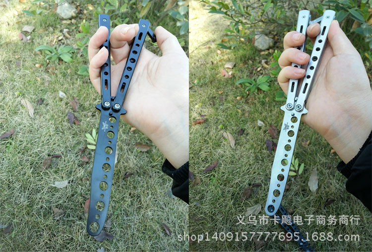 New American butterfly swing knife, uncut fruit peel knife, fruit peeler knife, training knife, cool practice knife Specification drawing