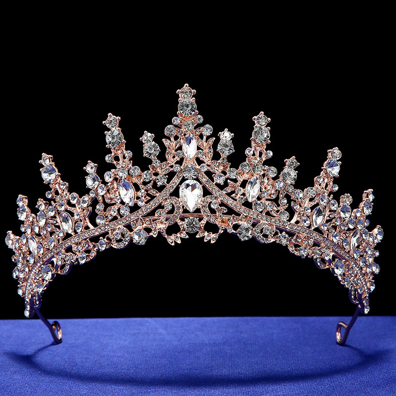 European-style crystal crown wedding dresses, evening gowns, birthday, coming-of-age ceremony, performance, versatile crystal crown hair accessories wholesale details Picture