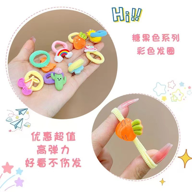 Children's rubber bands do not hurt hair. Baby cartoon towel rings. High elasticity. Little girls' hair ties. Infant rubber bands Application Scenario
