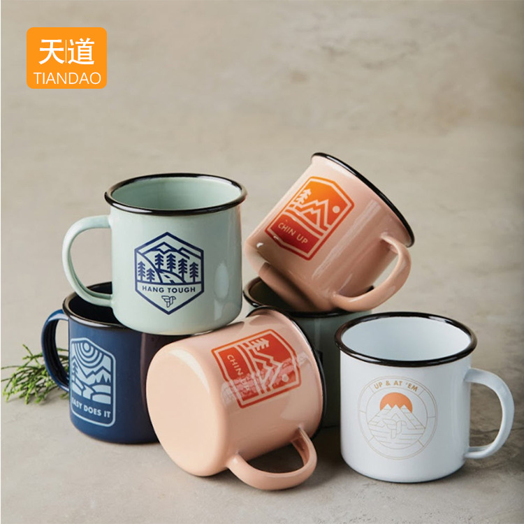 Retro enamel cups, retro ceramic coffee cups, Hong Kong-style mugs, old-fashioned nostalgic water cups, souvenir gifts, creative cups full figure