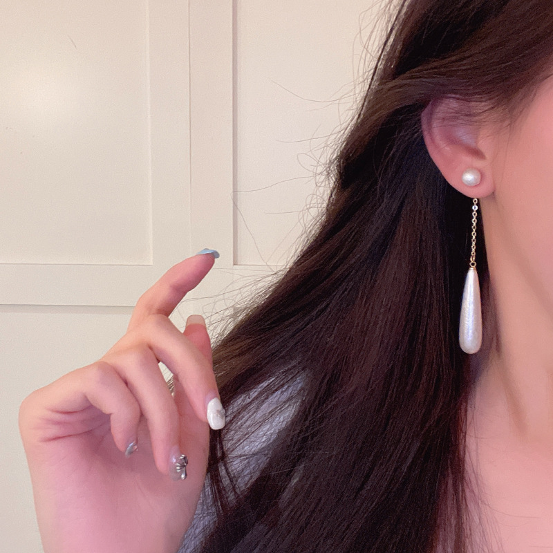 Water drop pearl pendant earrings for women, a new 2025 bestseller, fashionable and light luxury stud earrings, with a unique and high-end look Application Scenario