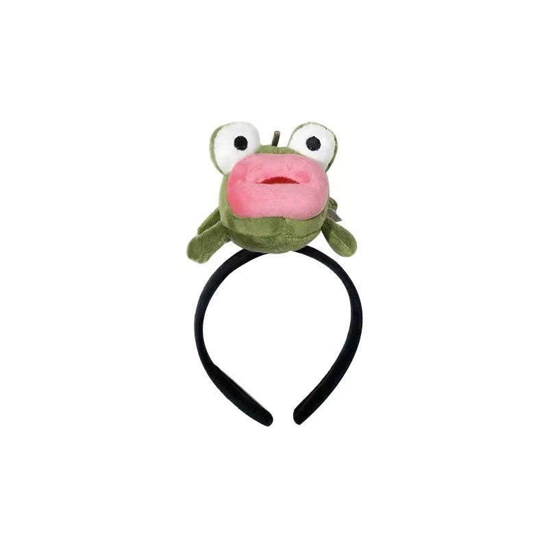 The big-mouthed frog headband, a Douyin hit, is the same style as the White Deer. It's a funny and cute plush cartoon facial cleansing headband and a hair accessory for streamers Item Picture