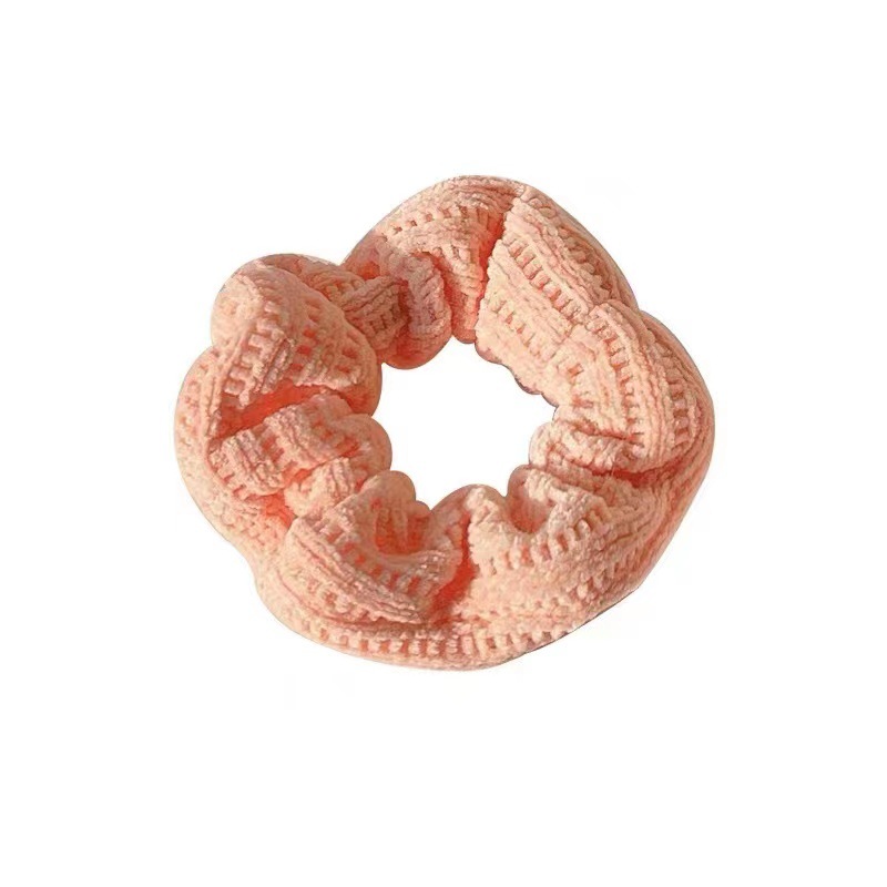 Pink furry hair band for autumn and winter, pig intestine hair band, plush rubber band, girl's hair tie, 2021 new style, fat intestine Item Picture