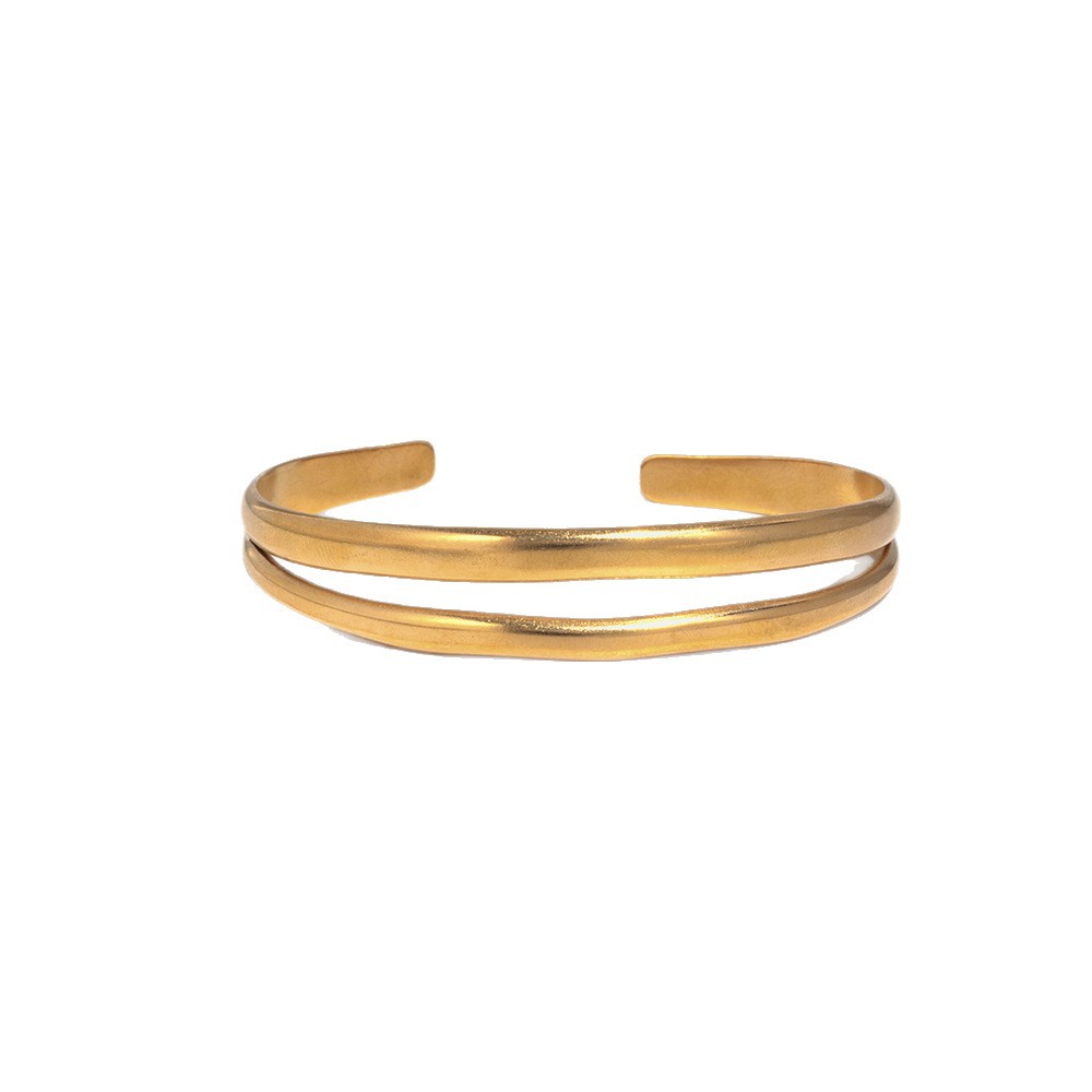 High-appearance-level stainless steel open bracelet, fashionable and versatile wristband, non-fading women's titanium steel European and American accessories wholesale Item Picture