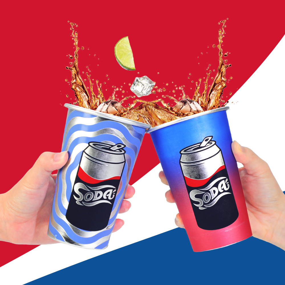 Factory direct sales of roll-edge aluminum cups, cola and Sprite soda cups that change color when cold, color-changing aluminum cups in stock full figure