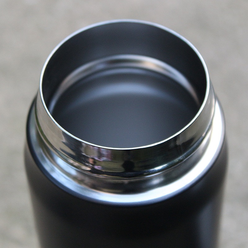 Pure black simple stainless steel vacuum insulated cup, business portable one-click lid opening straight cup, water cup wholesale Specification drawing