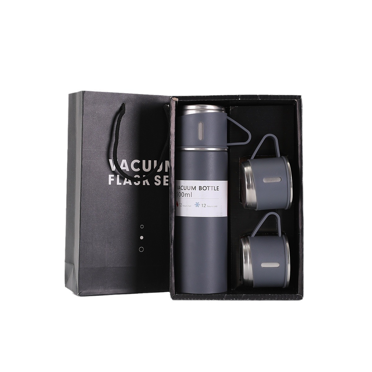 304 stainless steel insulated cup, double-layer vacuum office stewed tea cup, one three-lid business gift cup Item Picture