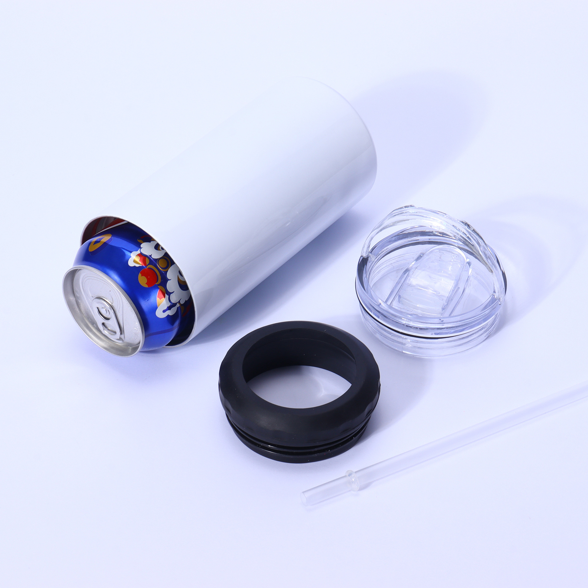 Wholesale of cross-border 16oz double-lid insulated cans, portable straight water cups, outdoor ice king cups, and 304 stainless steel insulated cups details Picture