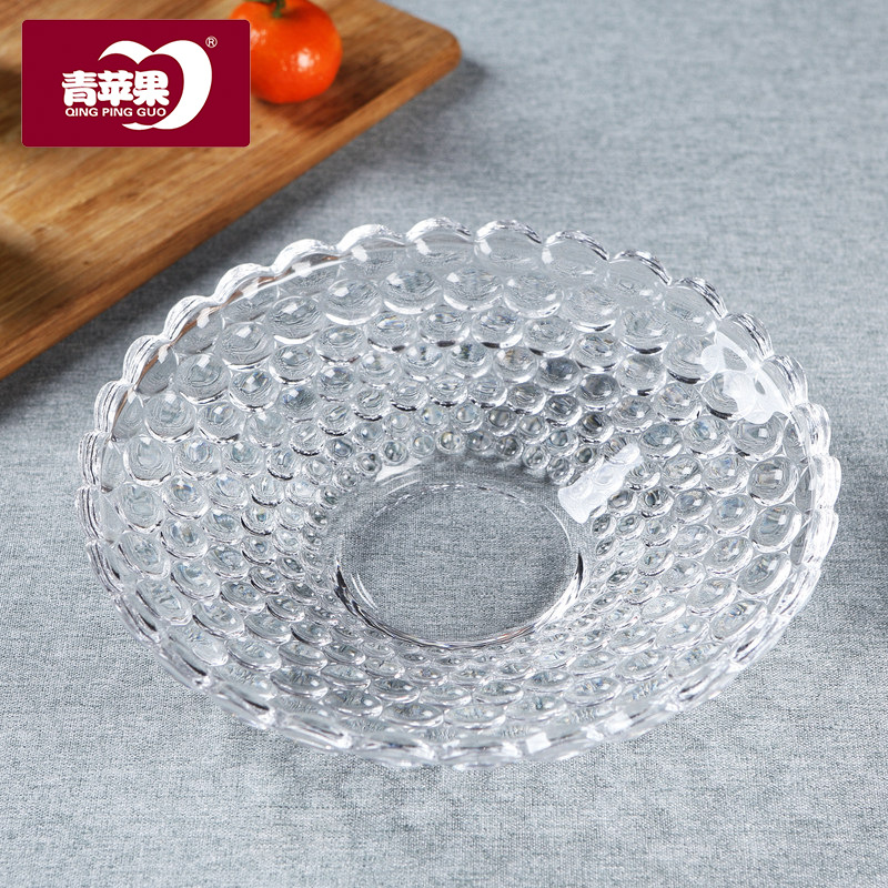 DELISOGA creative pearl fruit tray, transparent glass snack candy plate, European modern sparkling fruit plate full figure