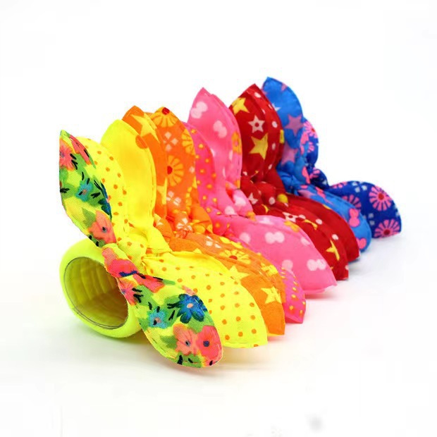Wholesale of Korean-style fashionable hair bands, children's cute rabbit ear hair accessories, hair bands, polka dot striped floral fabric hair ties details Picture