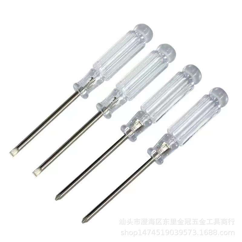 Wholesale of 95mm long mini crystal transparent 3.0 cross-head screwdriver, 3mm small screw screwdriver, flat-head screwdriver and screwdriver undefined