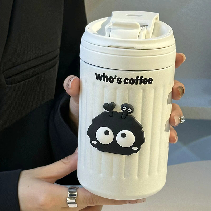New outdoor sealed insulated cup, ins style, high appearance level, portable insulated cup, simple and portable coffee cup for girls full figure