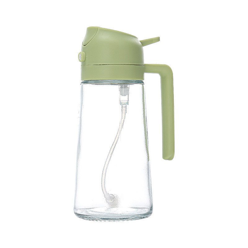 Portable kitchen oil spray and spray dual-purpose oil pot, household barbecue oil control, automatic opening and closing oil spray atomization glass bottle Item Picture
