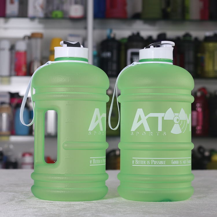 Low-price 2.2L sports large water bottle, 2200ml matte color PETG fitness plastic water bottle in stock, factory direct sales Specification drawing