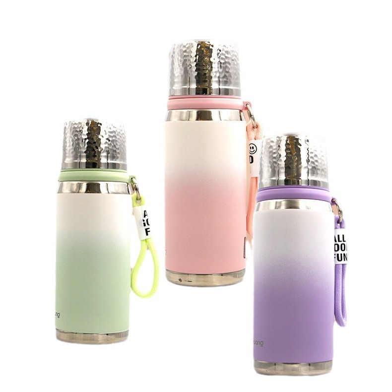 Douyin's best-selling 316 hammer-patterned cup, two-lid stainless steel portable student insulated cup, can be printed with logo, one-piece consignment Item Picture