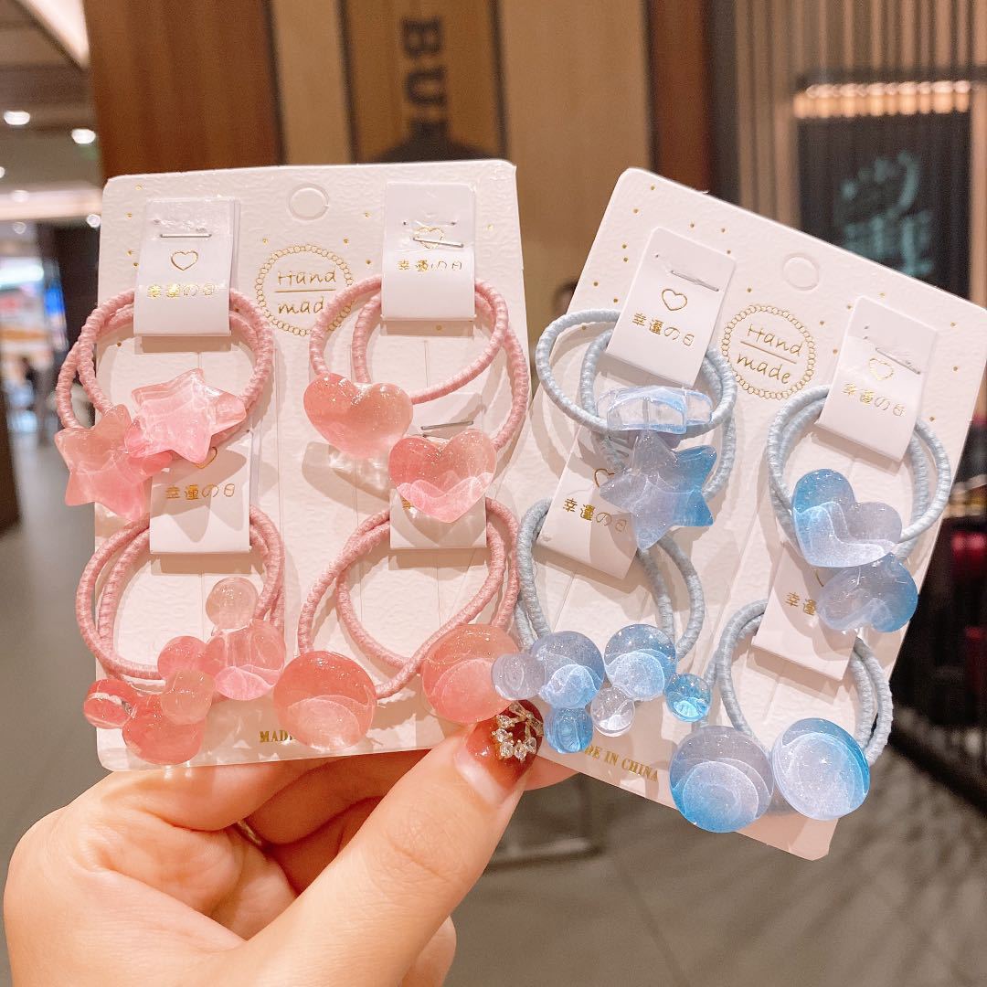Korean version transparent and cute children's little rubber band princess headwear, simple hair tie, no damage to baby's hair, colorful headband Specification drawing