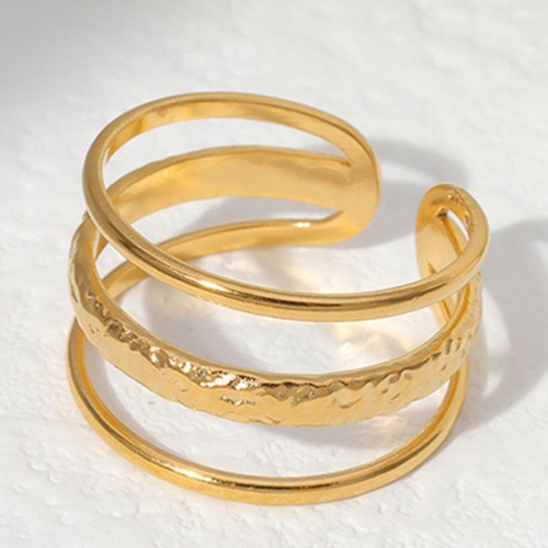 Stainless steel multi-layer stacked geometric line ring for women, cyberpunk mechanical style cross-border bestseller, anti-color fading, high-end Application Scenario
