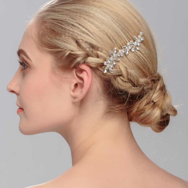 New bride headwear, crystal hair comb, European and American wedding dress hair accessories, bridesmaid combs, Korean-style wedding accessories, updo hair combs full figure
