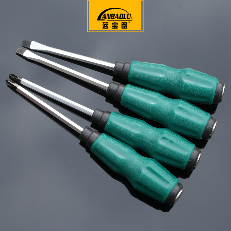 A 12-inch manual flat-head cross-head screwdriver can be used to strike square rods Specification drawing