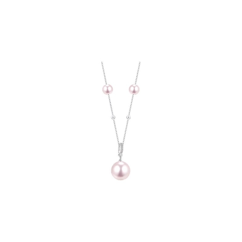 The Manta rose-colored pearl pendant necklace is a fashionable new design with a sense of light luxury and elegance. It is a neckchain and collarbone chain for women Item Picture