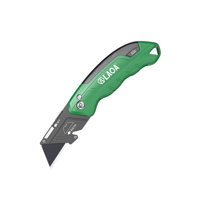 Old A aluminum alloy heavy-duty folding utility knife, paper cutting knife, express box opening knife, multi-functional wallpaper knife LA111419 Item Picture