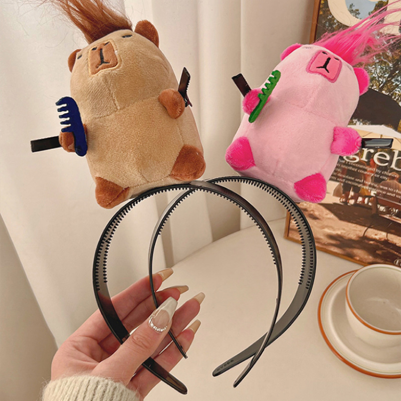 Capibara hairbands, funny headbands, creative plush dolls, hairpin dolls, and cute little Red Book style Specification drawing