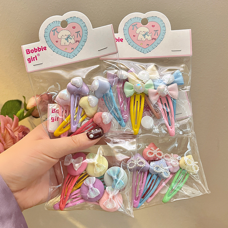 Cute colorful heart-shaped hair clips, girl's forehead bangs clips, side clips, headwear, baby's broken hair, bb clips, hair clips Specification drawing