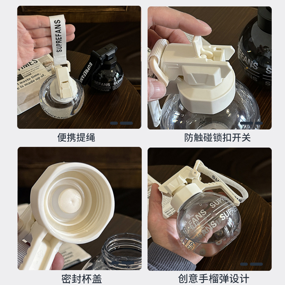 Creative and fun tritan portable couple plastic cups for summer direct drinking, cute grenade cups as gifts Application Scenario