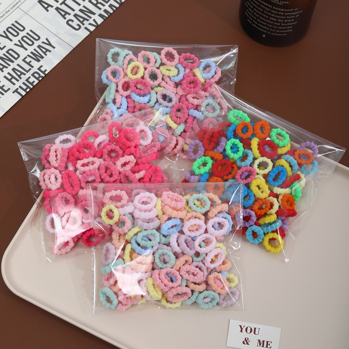 Children's anti-slip and non-hair-damaging towel ring, girl's thumb rubber band hair tie ring, high-elasticity rubber band baby hair tie details Picture