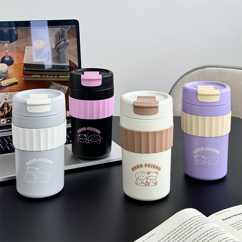 Macaron-colored French stainless steel coffee cups, women's insulated cups, high appearance level, portable student cups, manufacturer wholesale details Picture