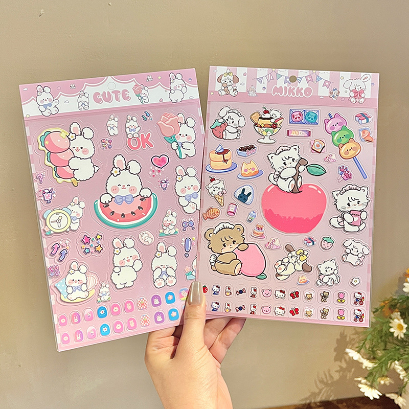 Cartoon Sanrio stickers, patches, children's nail stickers, collage, decorative planner materials, diy materials, pasting planners Application Scenario
