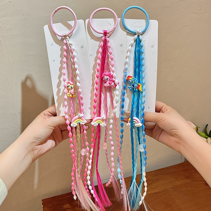 My Little Pony children's wigs, braids, hair ties, boxing braids, hair rings, new cartoon hair ties, women's hair ties, high ponytails Specification drawing