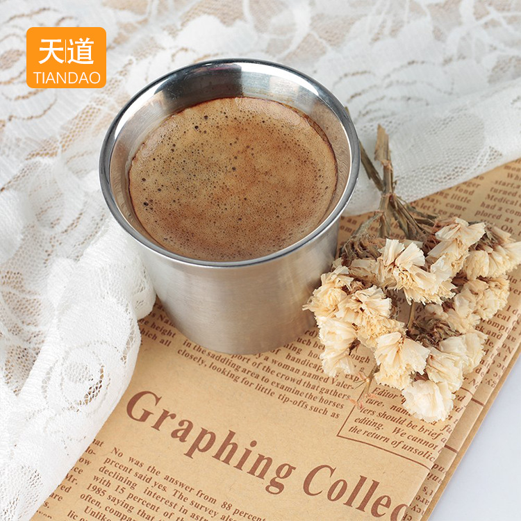 Cross-border best-selling stainless steel double-layer espresso cups, anti-drop cups, beer mugs, creative heat-insulating portable cups Application Scenario