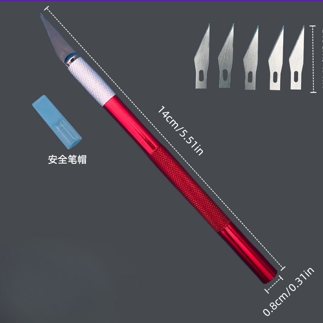 Wholesale hand-held aluminum alloy colored utility knives, journal model engraving knives, paper-cutting, wooden rubber stamps, and metal engraving knives Application Scenario