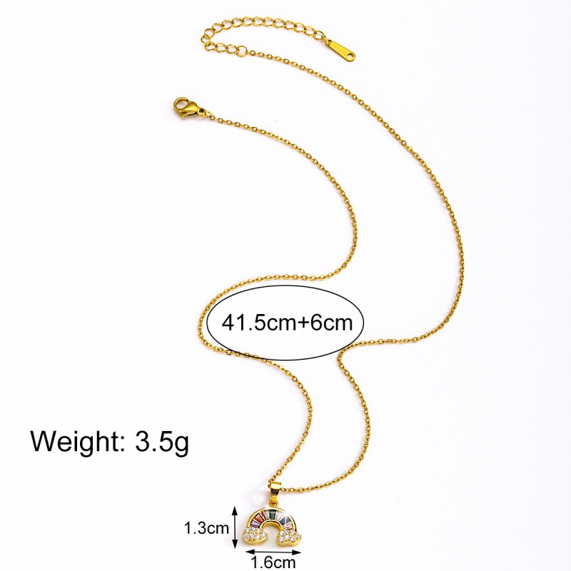 Wholesale of cross-border European and American golden copper micro-inlaid rhinestone zircon pendant necklaces for women with a light luxury and high-end style collarbone chain accessories Item Picture