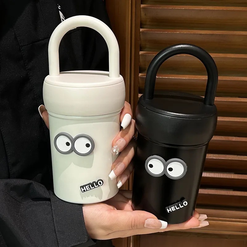 A simple, niche and high-end direct drinking cup for female students, 2024 new model water cup, high appearance level, 316 stainless steel insulated cup, ins details Picture