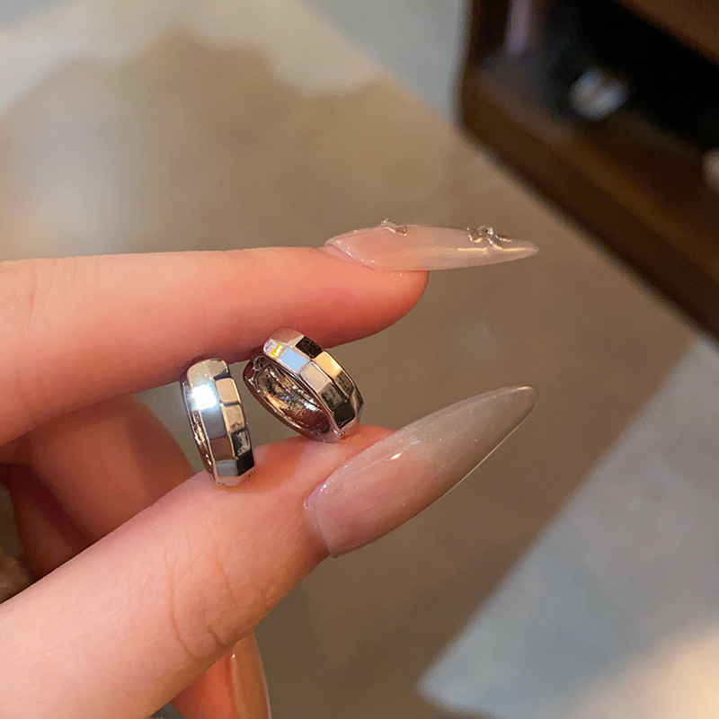 ins cold style plain ring earrings, unique and versatile for women, elegant and hot girl ear buckles, retro and niche personalized earrings wholesale full figure