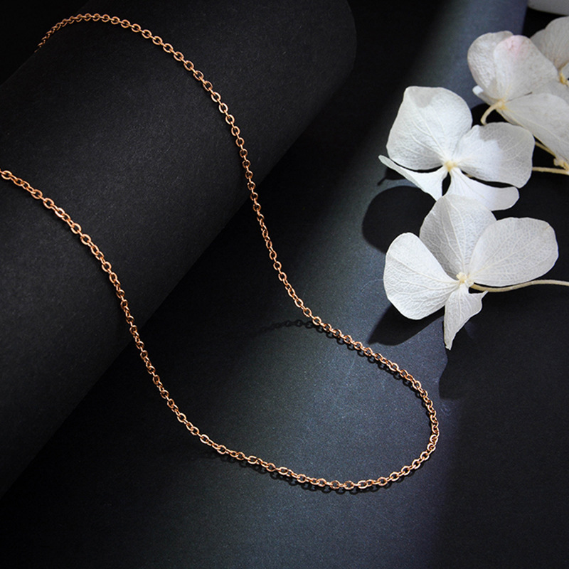 Titanium steel pearl chain for women, 18k gold-plated bare chain, simple and versatile, niche collarbone chain, O-shaped chain for lips wholesale Application Scenario