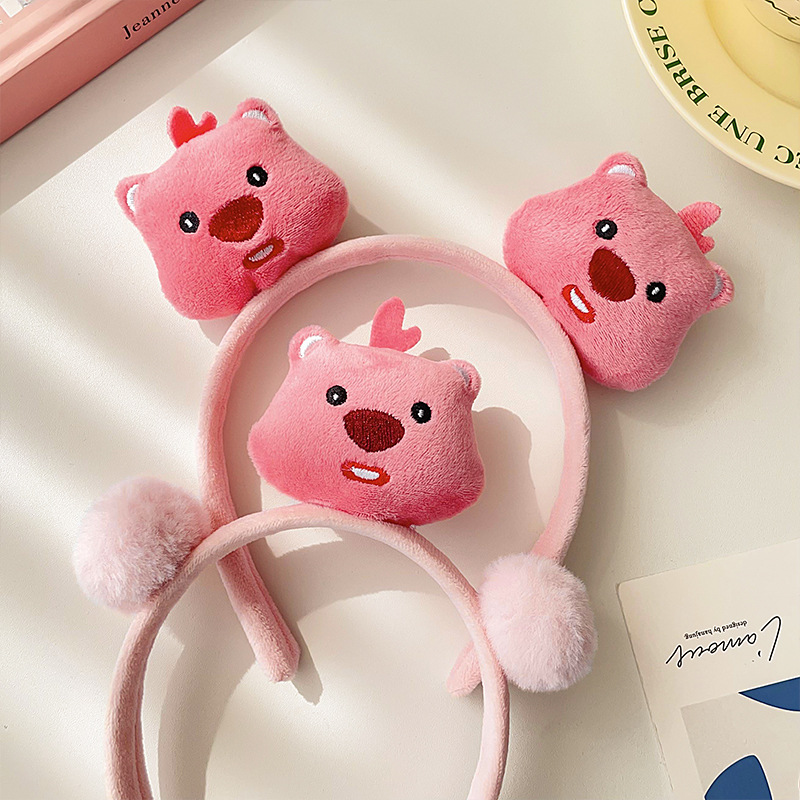Pink Loopy little beaver hairband for women, cute cartoon face-washing and hair-pressing headband, 2023 new style hair accessory Application Scenario