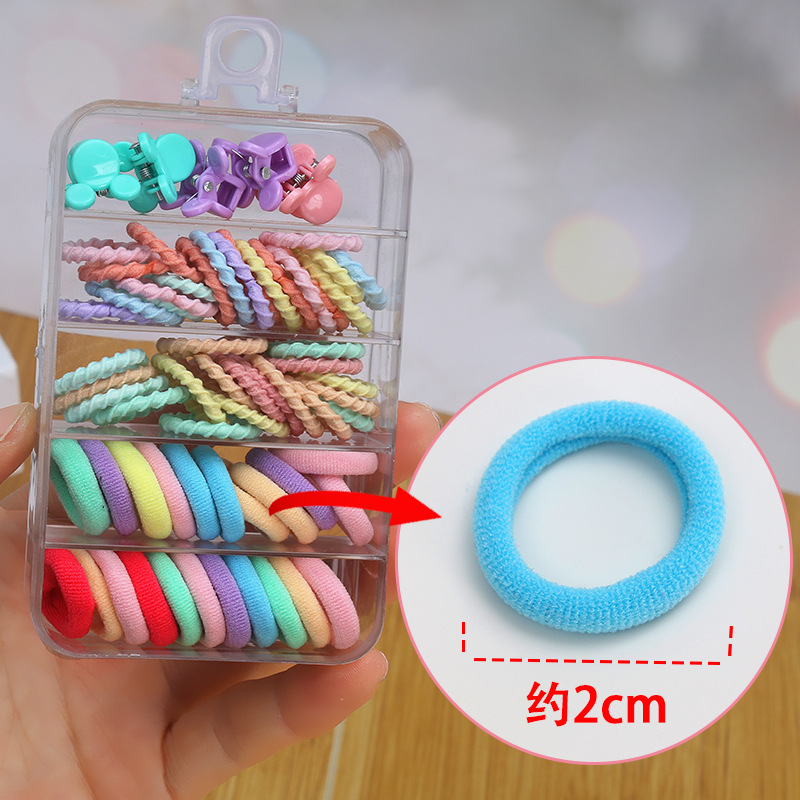 Wholesale of children's hair tie and hairpin boxes, high-elasticity thumb towel rings, rabbit grabbers, girls' hair ties and hair accessories sets details Picture