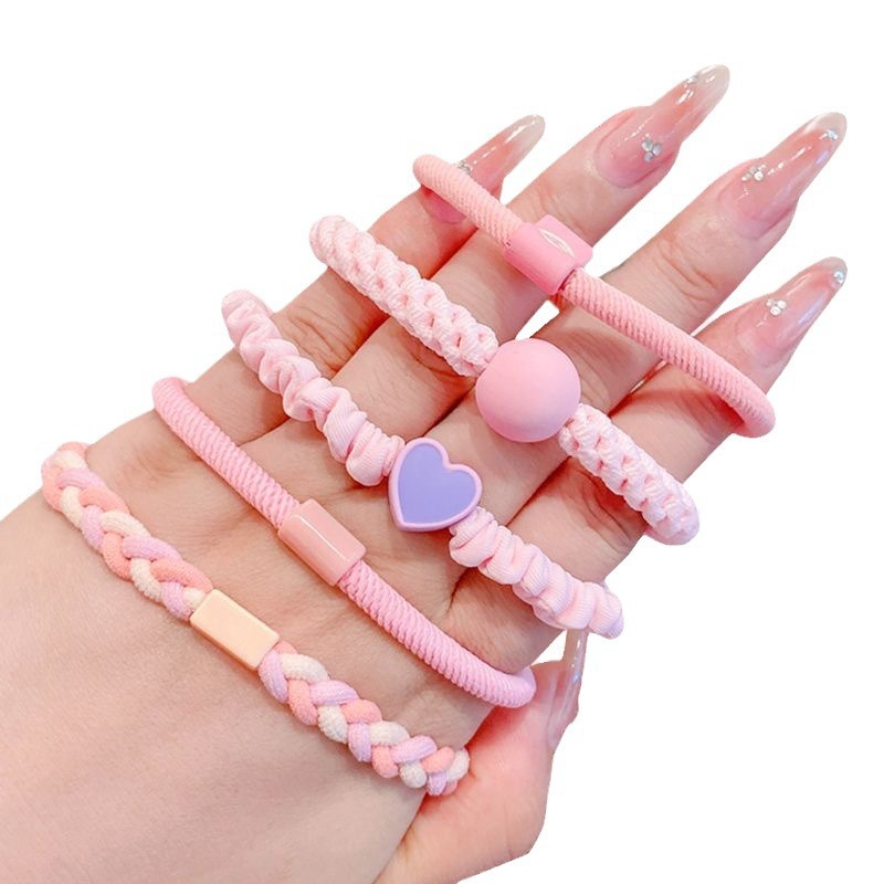 Children's hair bands, Korean style, simple and colorful rubber bands, high appearance level, girls' bun hair, ponytail hair ties, little girls' hair ties Item Picture