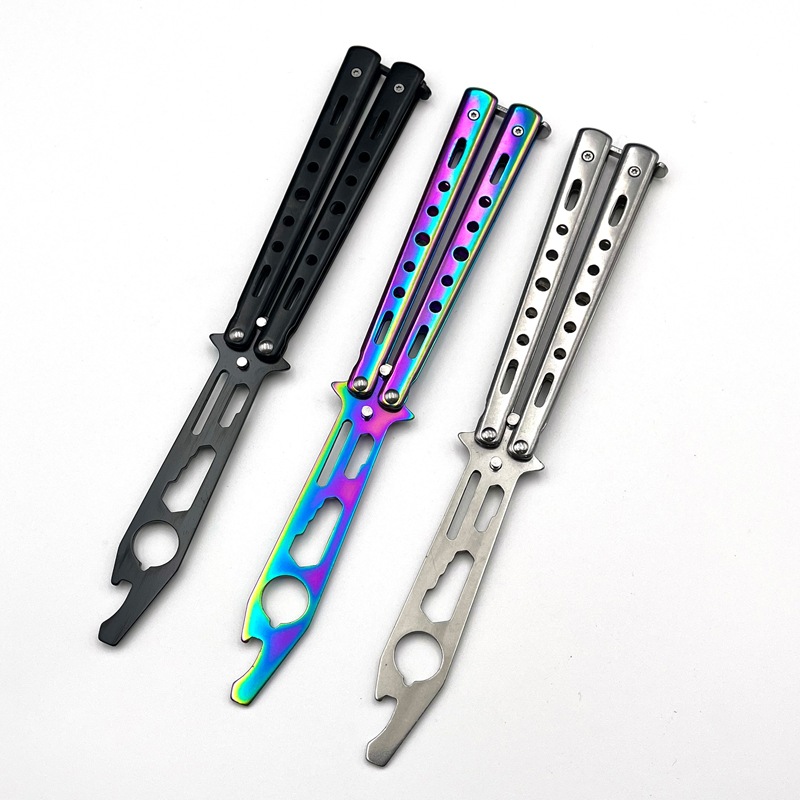 Multi-functional butterfly swing knife, uncut portable folding fancy practice knife, bottle opener, wrench, screwdriver in stock details Picture